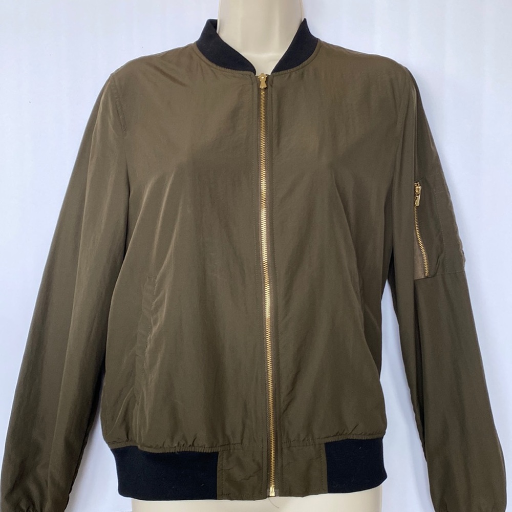 Zara Olive Bomber Jacket